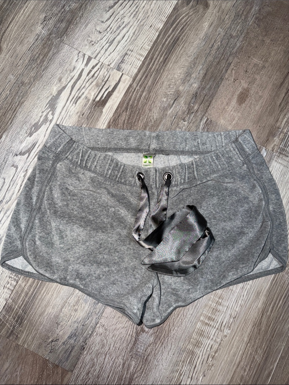 GreenTea Gray Lounge Shorts with Satin Drawstring